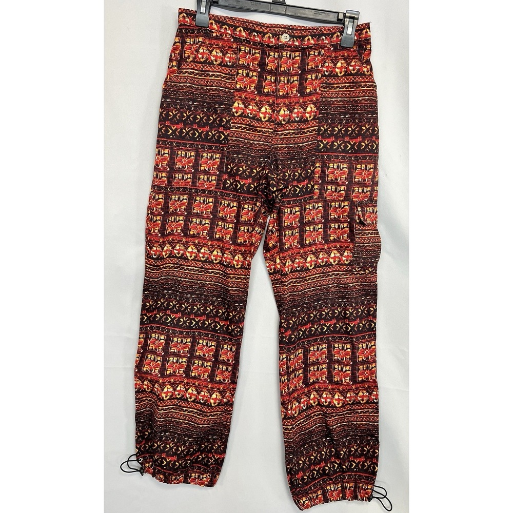 Vintage Chicos Cargo Jogger Drawstring Bottom Crop Pants Women's Baggy Sz‎ 1 Y2K